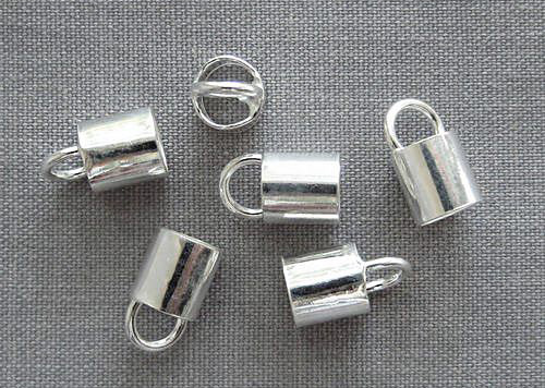 Sterling silver 925, концевик на шнур до 4 мм, 2 шт