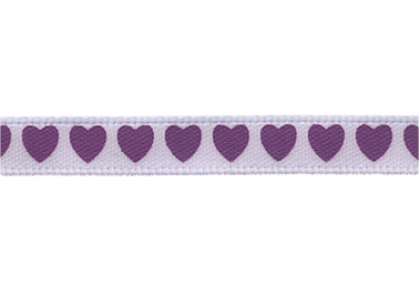 Лента атласная ALP-061, сердечки фиолетовые, 0,6 см