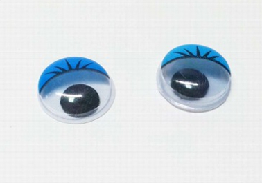 Глазки для игрушек MER-12 круглые, черно-голубые, d 12 мм