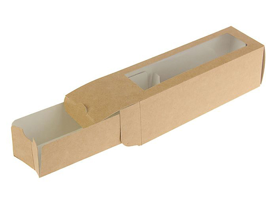 Коробочка сборная картонная, крафт, 2 части, 18*5.5*5.5 см