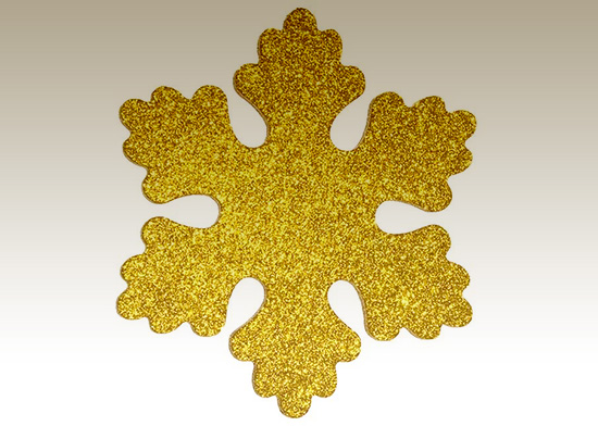 Снежинка из пенофлекса,  искристая, Д=20 см,  золото