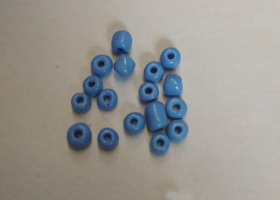 Стеклянная бусина (бисер), 5 г, d 4 мм, голубая