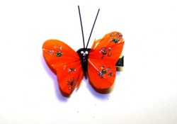 Бабочка на прищепке, оранжевая, 3 см