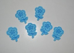 Цветок на клеевой основе, голубой, 4*3 см