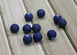 Акриловые бусины, темно-синие, матовые, 10 мм, 10 шт