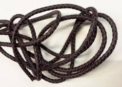 Шнур натуральный плетеный, d 5,5 мм, пурпур, 1 м