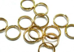Золото, кольцо двойное (винтовое), 50 шт., 6 мм