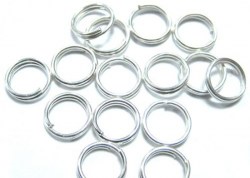 Серебро, кольцо двойное (винтовое), 50 шт., 6 мм