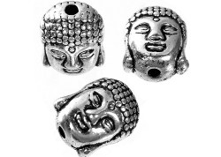 Античное серебро, спейсер Будда, 11*9 мм, 3 шт