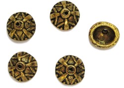 Античное золото, шапочка для бусин, этно, d 9 мм, 10 шт