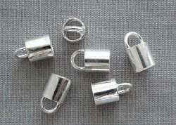 Sterling silver 925, концевик на шнур до 4 мм, 2 шт