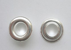 Серебро, люверсы, 5 мм, пара
