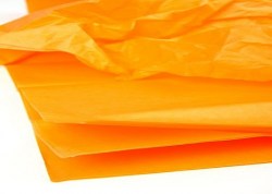 Бумага тишью, оранжевая яркая, 50*70 см