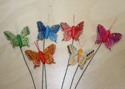 Бабочка на проволоке, арт 2, фуксия, 5 см