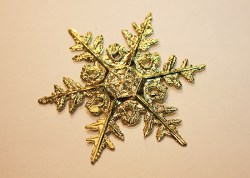 SNOWMEN, снежинки, золото, 9 см, 8 шт