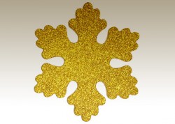 Снежинка из пенофлекса,  искристая, Д=20 см,  золото
