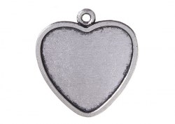 Черненое серебро, сеттинг - сердце JC-705, 21*23 мм