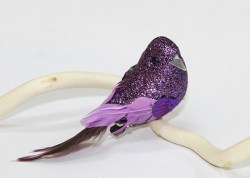 Птичка на прищепке, фиолетовая, 3*3*9 см