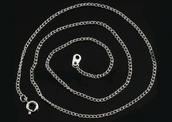 Серебро, цепочка, ленточное плетение, 1,7 мм, 45 см