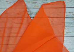 Платок шелковый оранжевый, 50*50 см