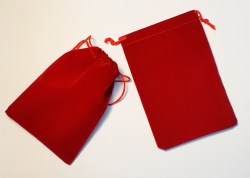 Подарочный мешочек, насыщено-красный, бархат 10х15 см