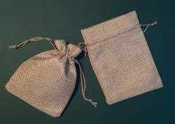 Подарочный мешочек, бежевый, мешковина 10х13,5 см