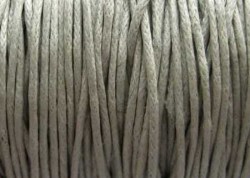 Шнур вощеный, d=1 мм, светло-серый, 1 м