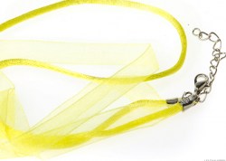 Шнур нейлоновый с органзой, Zlatka, лимонный, 45 см
