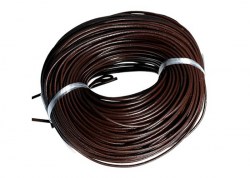 Шнур кожаный прессованный, d 3 мм, коричневый, 1 м