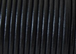 Шнур кожаный прессованный, d 3 мм, черный, 1 м