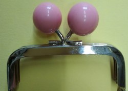 Рамочный замок, прямоуг., 78*60 мм, розовые шары, никель
