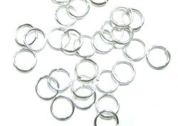 Серебро, кольцо зажимное, 50 шт., d 6 мм*0,7 мм