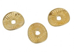 Античное золото, спейсер диск мятый с лучиками, 9*8 мм, 10 шт