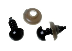 Глазки для игрушек, пластик, 8 мм, черные, 5 пар
