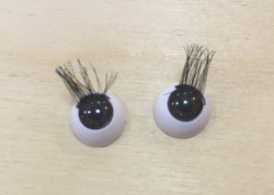 Глазки для игрушек круглые с ресницами, карие, d 11 мм, пара