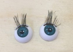 Глазки для игрушек круглые с ресницами, бирюзовые, d 13 мм, пара