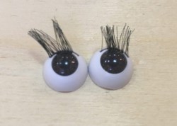 Глазки для игрушек круглые с ресницами, карие, d 13 мм, пара